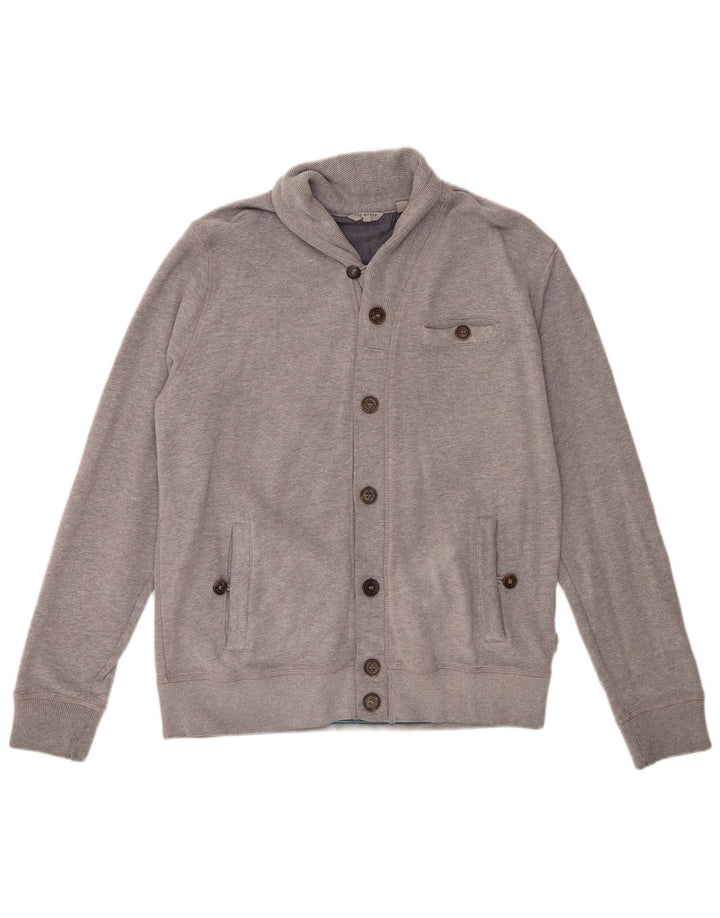 Ted Baker Mens Tracksuit Top Jacket Size 4 Large Grey Cotton