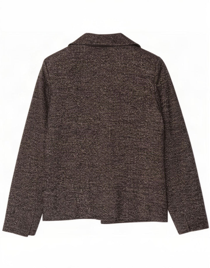 Max Mara Womens 1 Button Blazer Jacket UK 12 Medium Grey Herringbone Wool