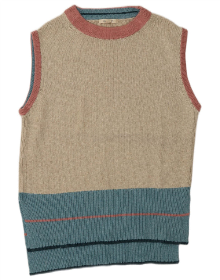 White Stuff Womens Vest Tank Top UK 14 Medium Beige Colourblock Nylon