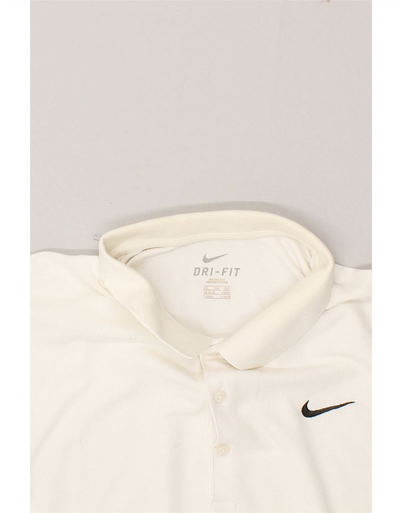 NIKE Mens Dri Fit Polo Shirt UK 50/52 2XL Off White Cotton Vintage Nike and Second-Hand Nike from Messina Hembry 