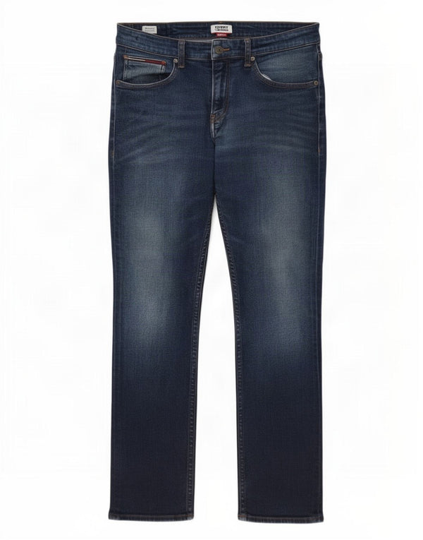 Tommy Hilfiger Mens Straight Jeans W34 L32 Blue Cotton