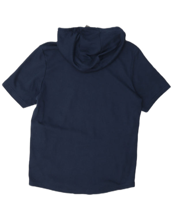 Under Armour Mens Short Sleeve Hoodie Jumper Small Navy Blue Cotton