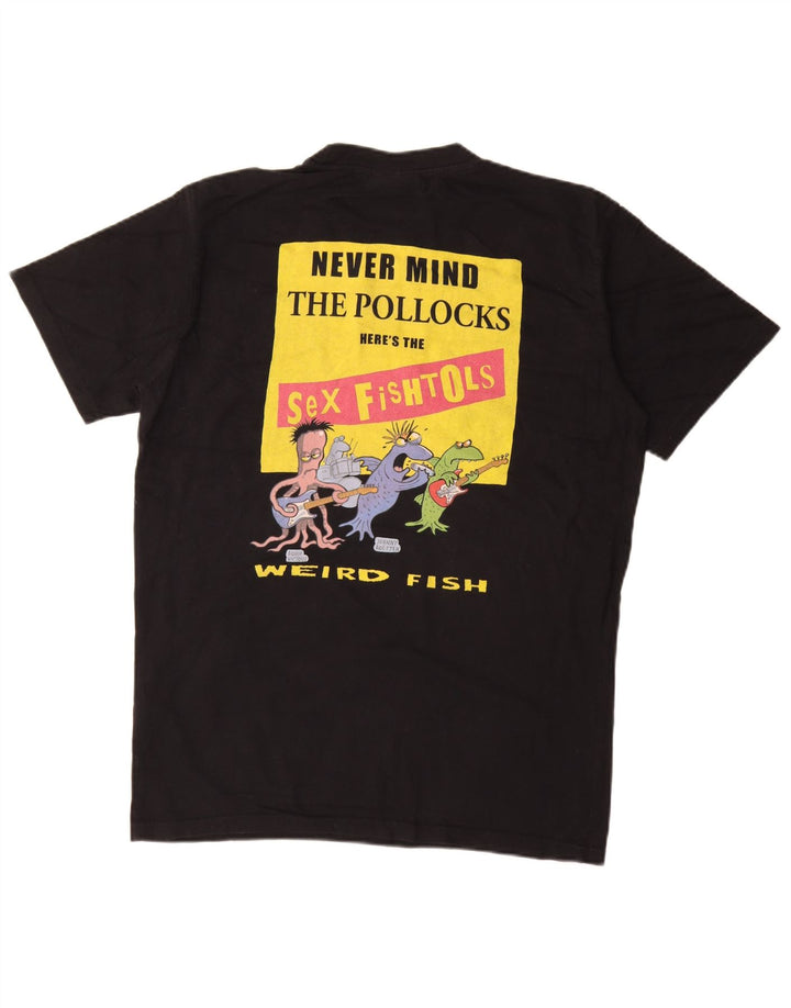 Weird Fish Mens Graphic T-Shirt Top Medium Black Cotton