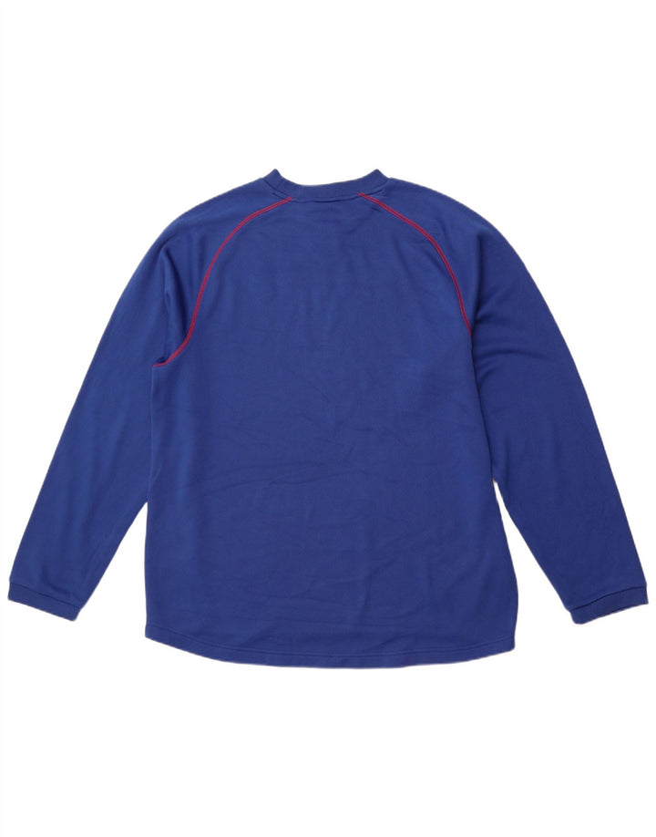 REEBOK Mens Giants Graphic Top Long Sleeve Large Blue Polyester