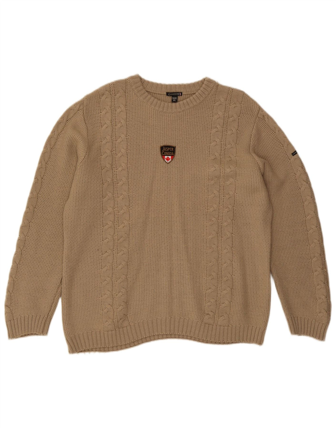 Canadiens Mens Boat Neck Jumper Sweater XL Beige Wool