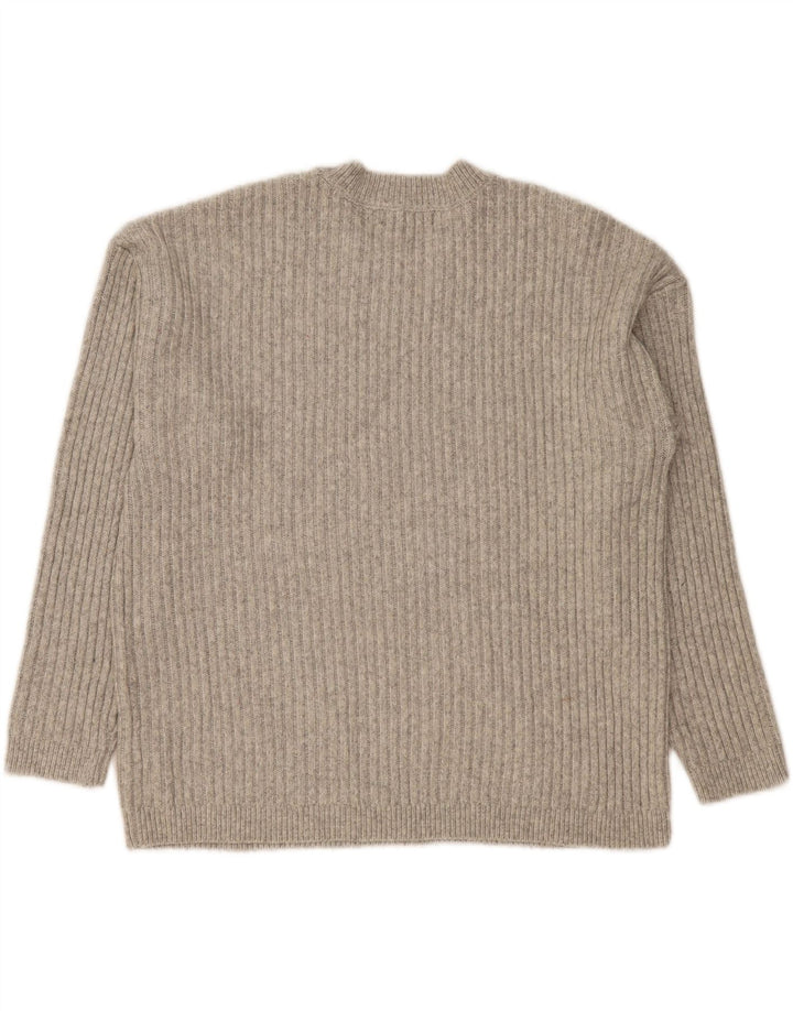 MARKS & SPENCER Womens Crew Neck Jumper Sweater UK 16 Large Grey Polyester Vintage Marks & Spencer and Second-Hand Marks & Spencer from Messina Hembry 