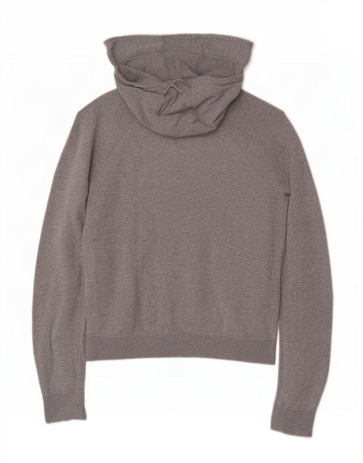 Nike Womens Graphic Hoodie Jumper UK 14 Medium Grey