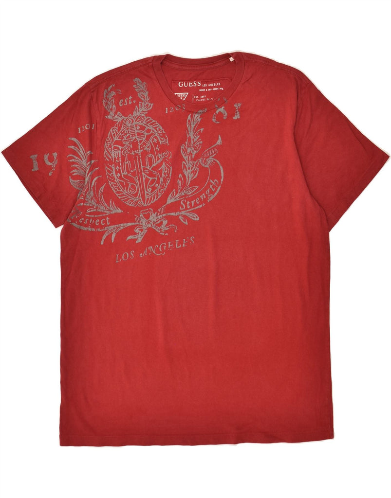 GUESS Mens Graphic T-Shirt Top XL Red Cotton | Vintage Guess | Thrift | Second-Hand Guess | Used Clothing | Messina Hembry 