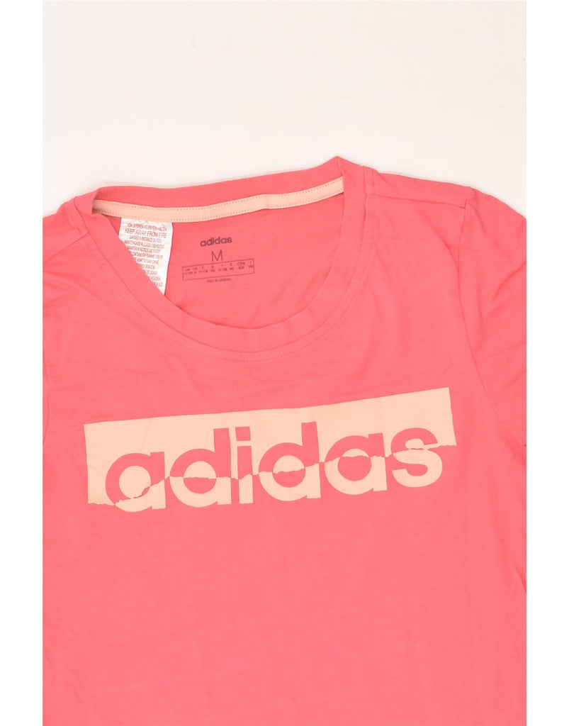 ADIDAS Girls Graphic T-Shirt Top 11-12 Years Medium Pink Cotton | Vintage Adidas | Thrift | Second-Hand Adidas | Used Clothing | Messina Hembry 