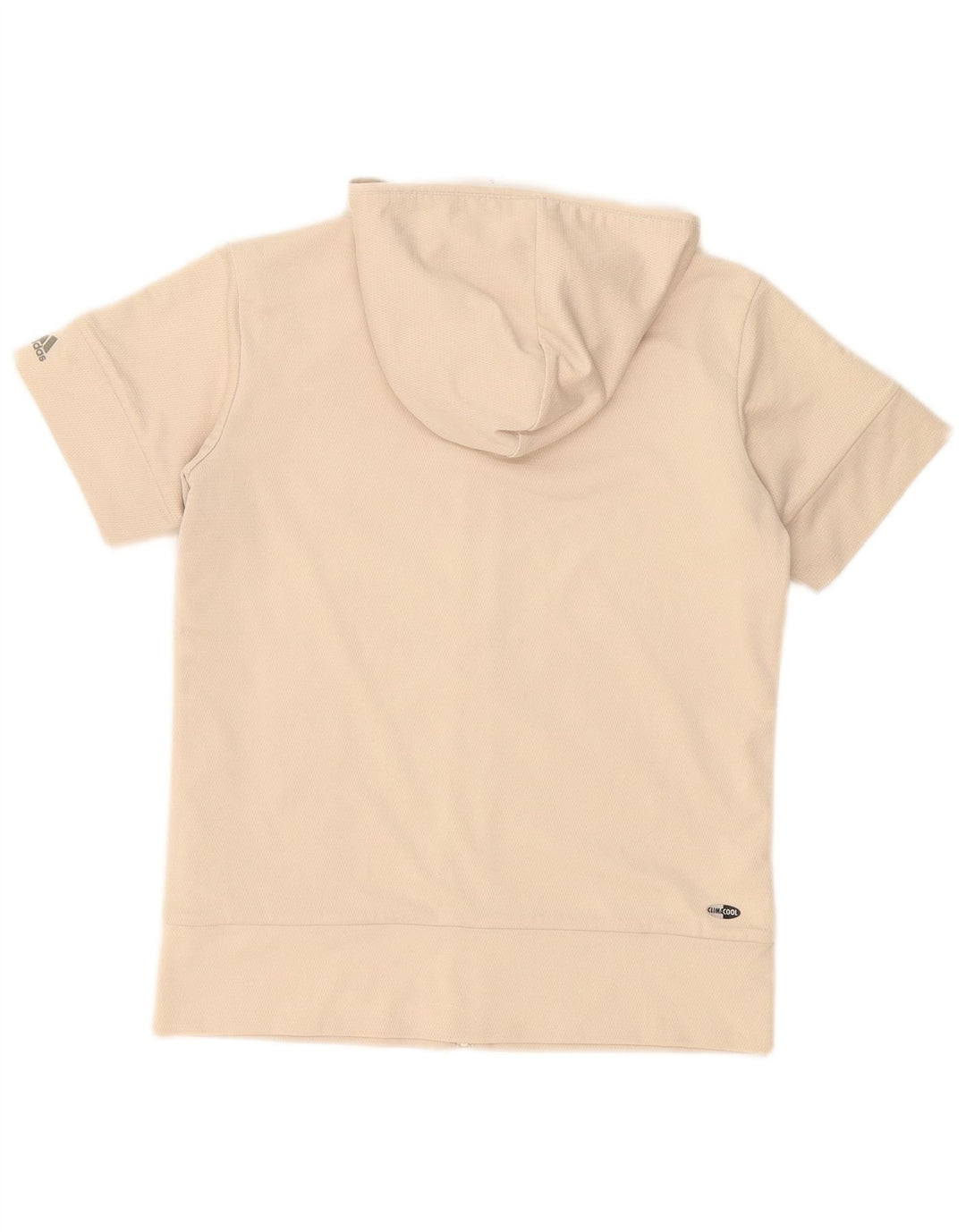 Adidas Womens Climacool Hooded Tracksuit Top Jacket UK 10 Small Beige
