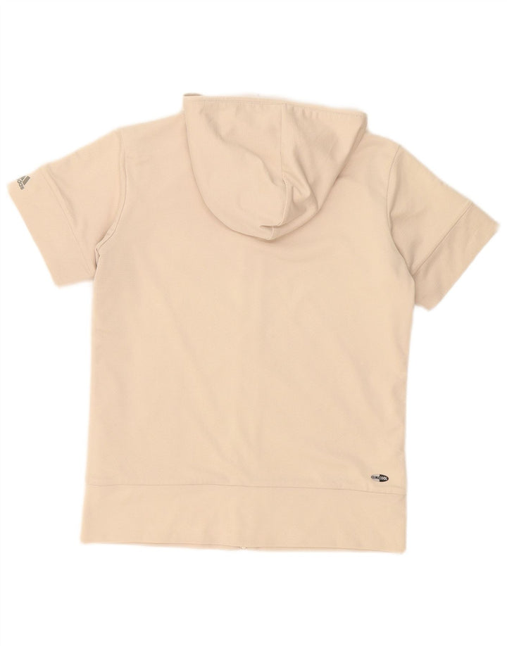 Adidas Womens Climacool Hooded Tracksuit Top Jacket UK 10 Small Beige