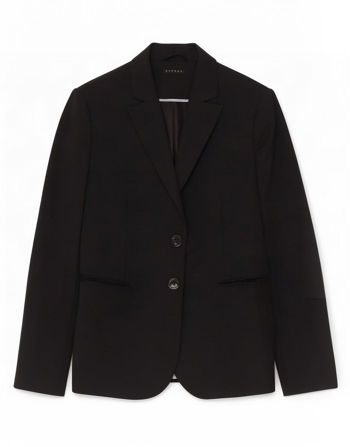 Sisley Womens 2 Button Blazer Jacket UK 12 Medium Black