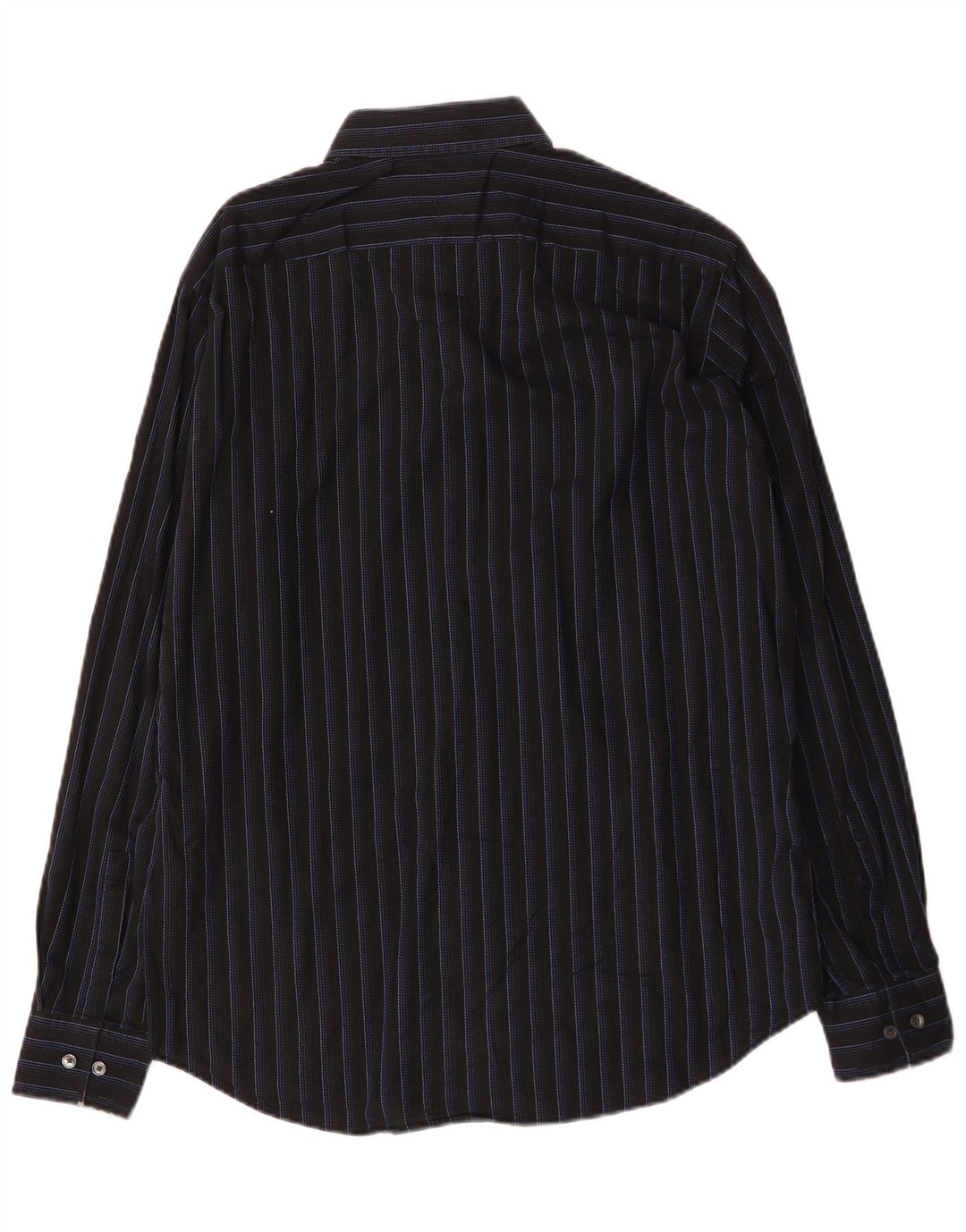 Hugo Boss Mens Shirt Size 41 16 Large Black Striped Cotton