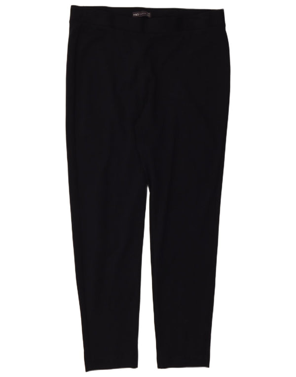 Marks & Spencer Womens Slim Casual Trousers UK 16 Large W34 L27 Black