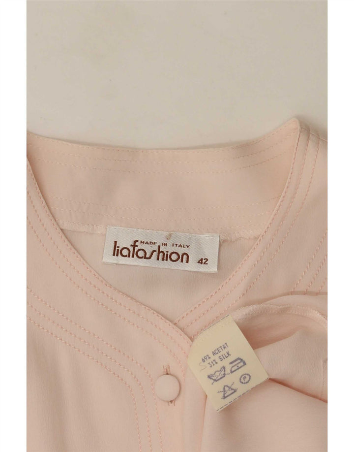 Vintage Womens Shirt Blouse IT 42 Medium Pink Acetate