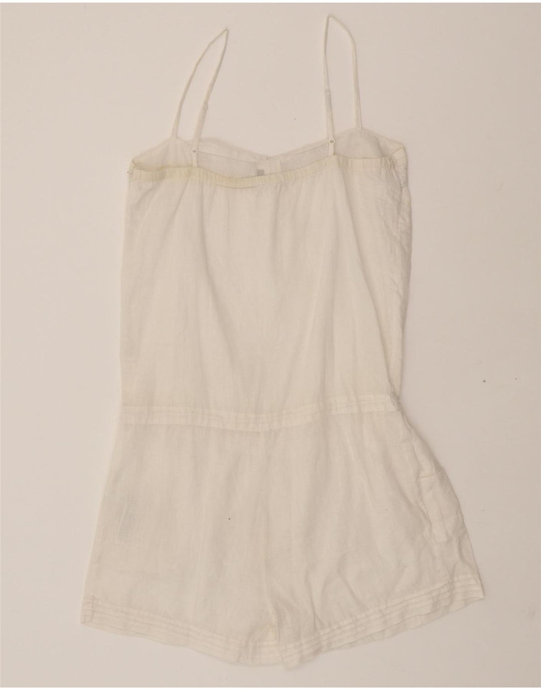 MASSIMO DUTTI Womens Playsuit UK 12 Medium  White Linen Vintage Massimo Dutti and Second-Hand Massimo Dutti from Messina Hembry 