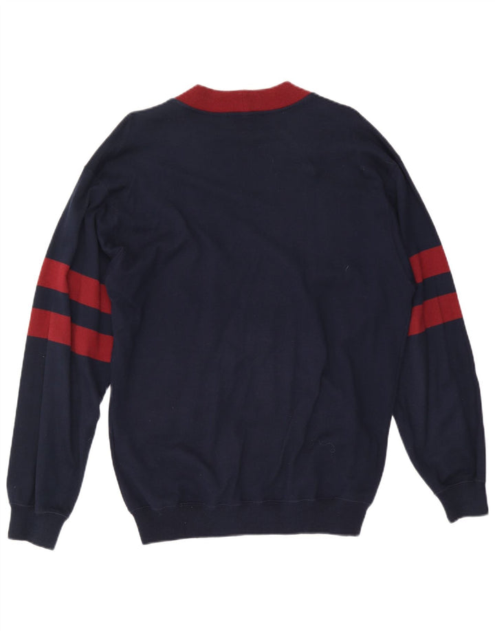 Peter Brown Mens Cardigan Sweater IT 50 Medium Navy Blue Cotton