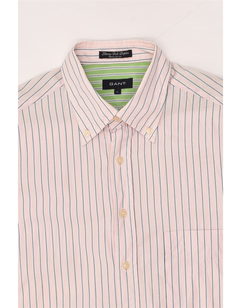 GANT Mens Liberty Bell Poplin Regular Fit Shirt Large Pink Pinstripe | Vintage Gant | Thrift | Second-Hand Gant | Used Clothing | Messina Hembry 