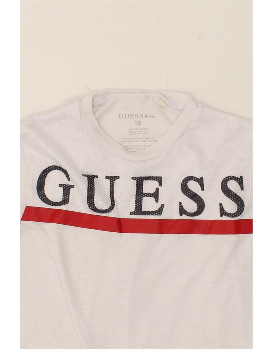 GUESS Boys Graphic Top Long Sleeve 11-12 Years White Cotton Vintage Guess and Second-Hand Guess from Messina Hembry 