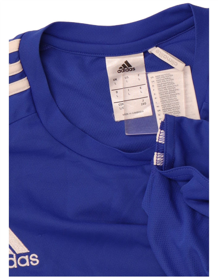 ADIDAS Mens Climalite T-Shirt Top Large Blue Polyester