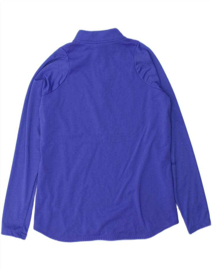 NIKE Womens Dri Fit Zip Neck Pullover Tracksuit Top UK 16 Large Blue Vintage Nike and Second-Hand Nike from Messina Hembry 