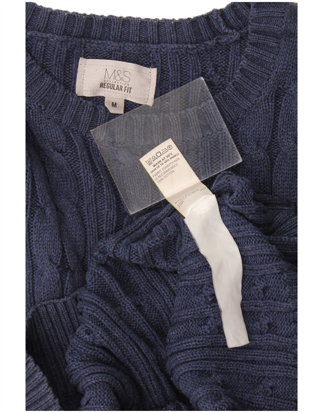 Marks & Spencer Mens Regular Fit Crew Neck Jumper Sweater Medium Navy Blue