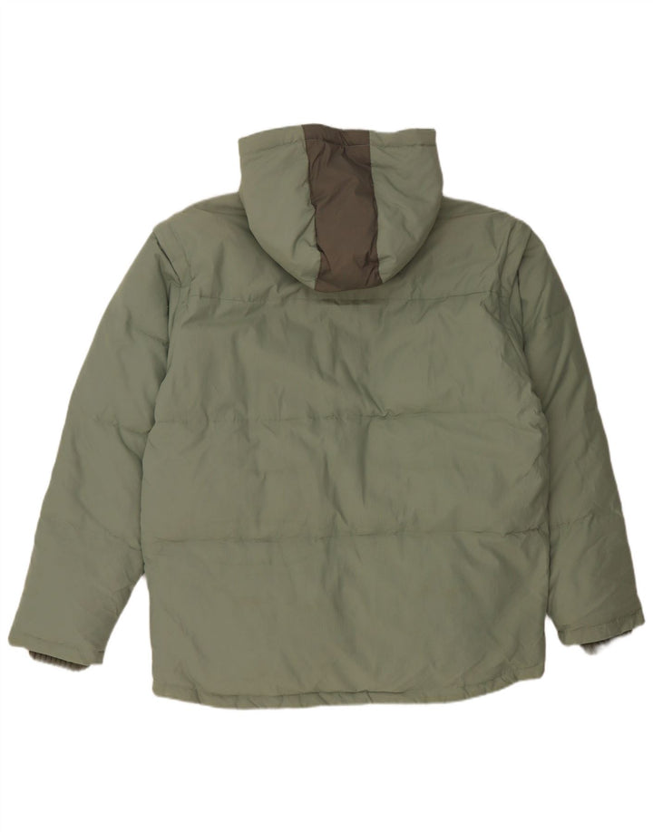 Fila Mens Hooded Padded Jacket UK 40 Large Green Polyamide