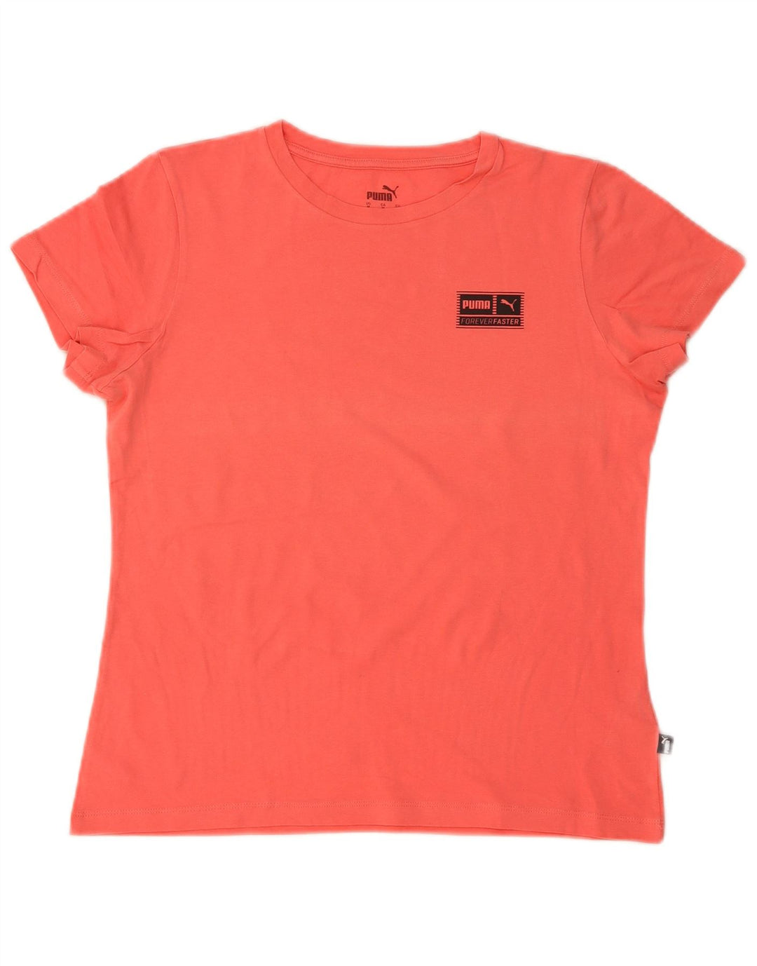Puma Womens T-Shirt Top UK 14 Medium Orange Cotton