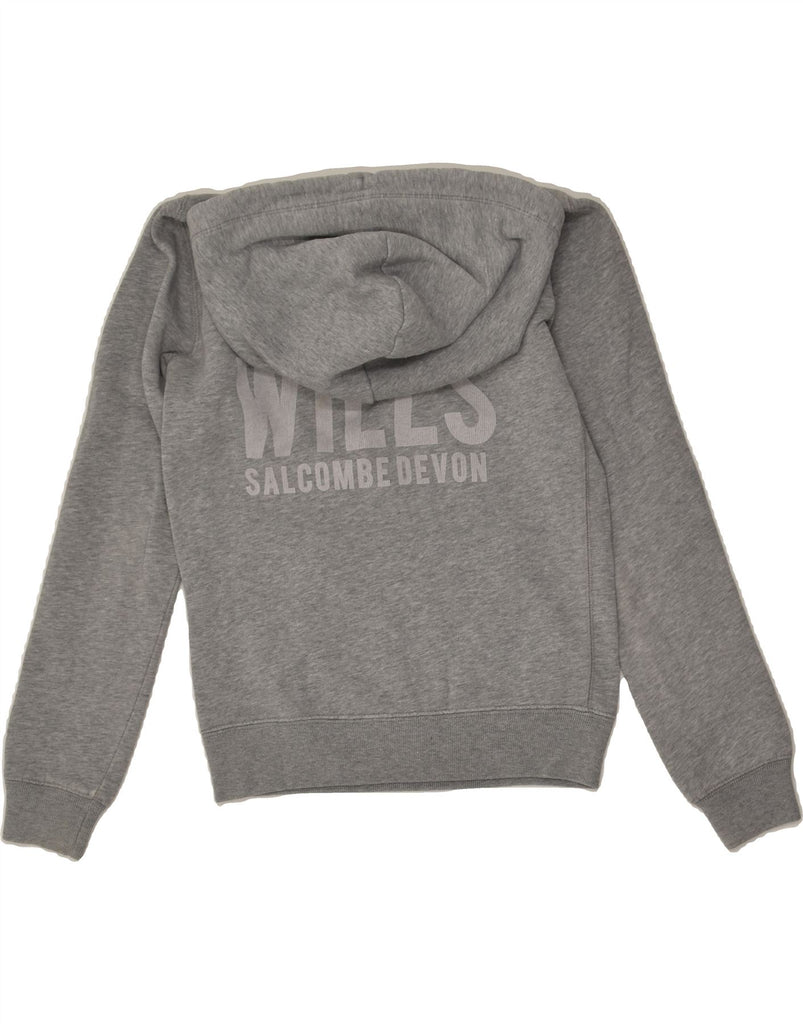 JACK WILLS Womens Graphic Hoodie Jumper UK 8 Small  Grey Cotton | Vintage Jack Wills | Thrift | Second-Hand Jack Wills | Used Clothing | Messina Hembry 