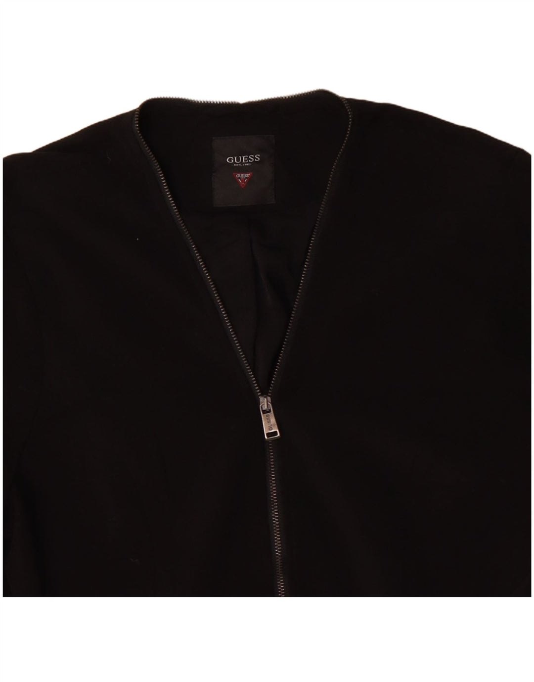 GUESS Womens Blazer Jacket UK 16 Large Black Polyester