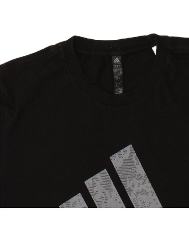 ADIDAS Mens Graphic T-Shirt Top Small Black Cotton Vintage Adidas and Second-Hand Adidas from Messina Hembry 