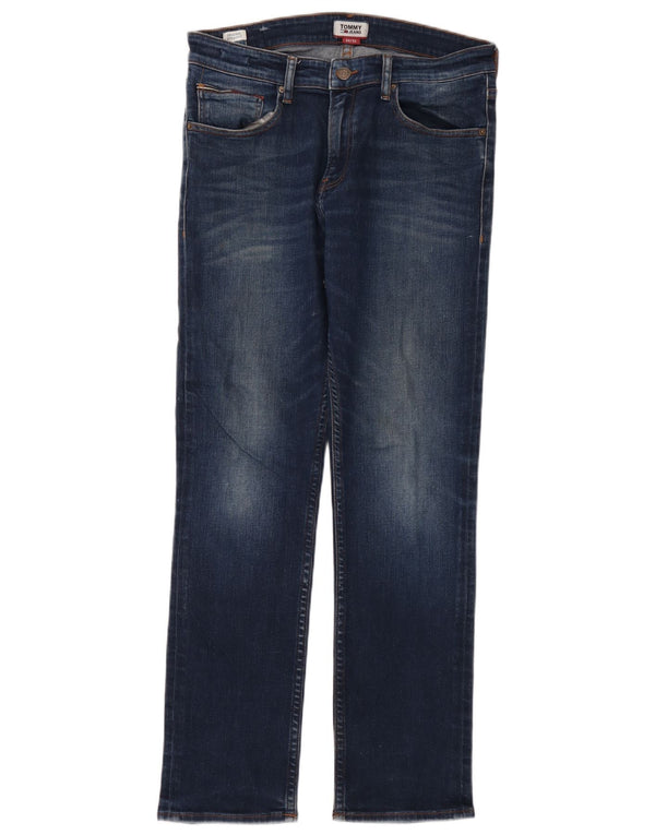 Tommy Hilfiger Mens Straight Jeans W34 L32 Blue Cotton