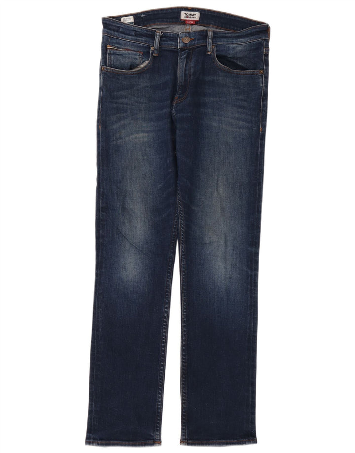 Tommy Hilfiger Mens Straight Jeans W34 L32 Blue Cotton
