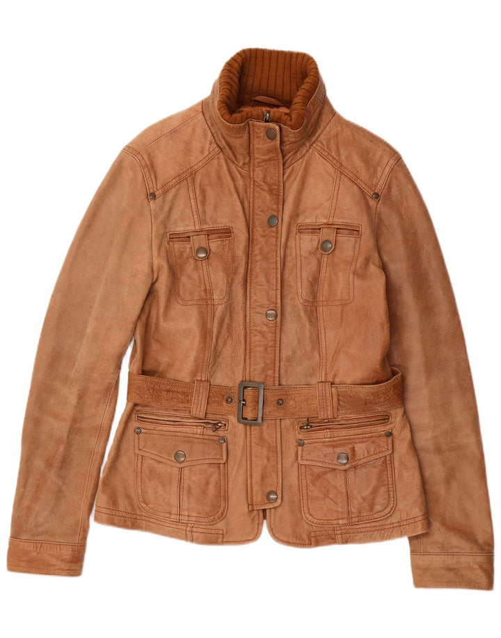 Vintage Womens Leather Jacket UK 18 XL Brown Leather