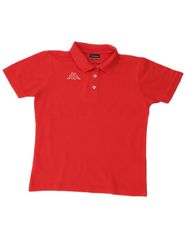 Kappa Womens Polo Shirt UK 14 Medium Red Cotton