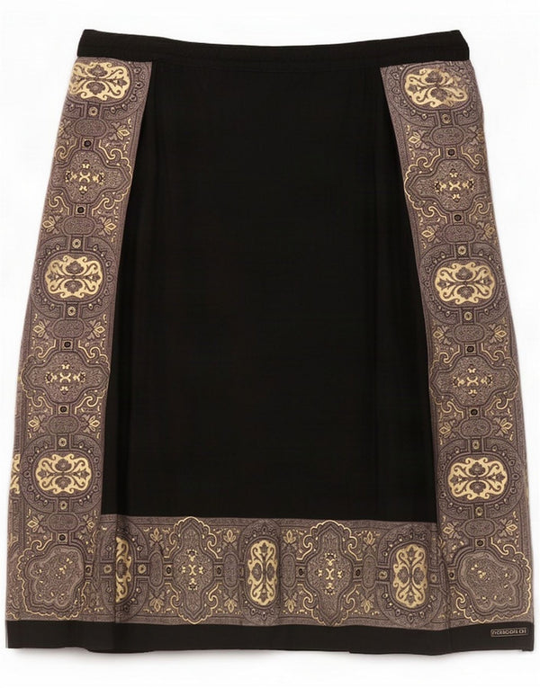 Pancaldi Womens A-Line Skirt IT 46 Large W34 Black Floral