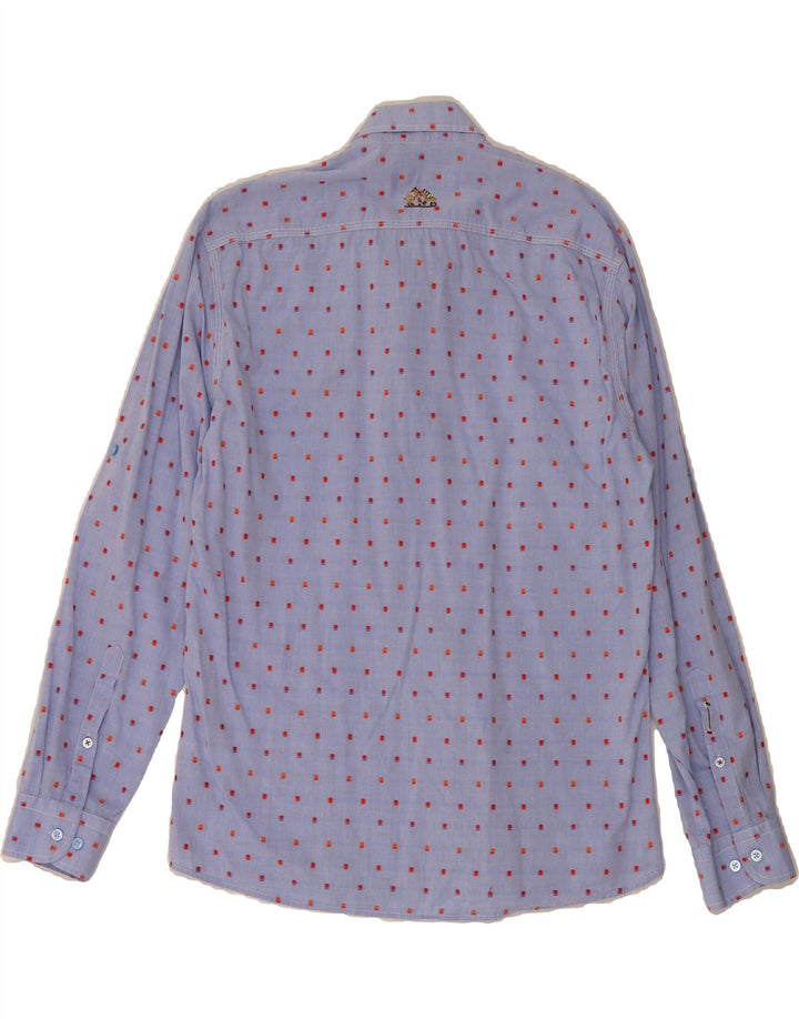 US POLO ASSN Mens Slim Fit Shirt Medium Blue Flecked Cotton Vintage US Polo Assn and Second-Hand US Polo Assn from Messina Hembry 