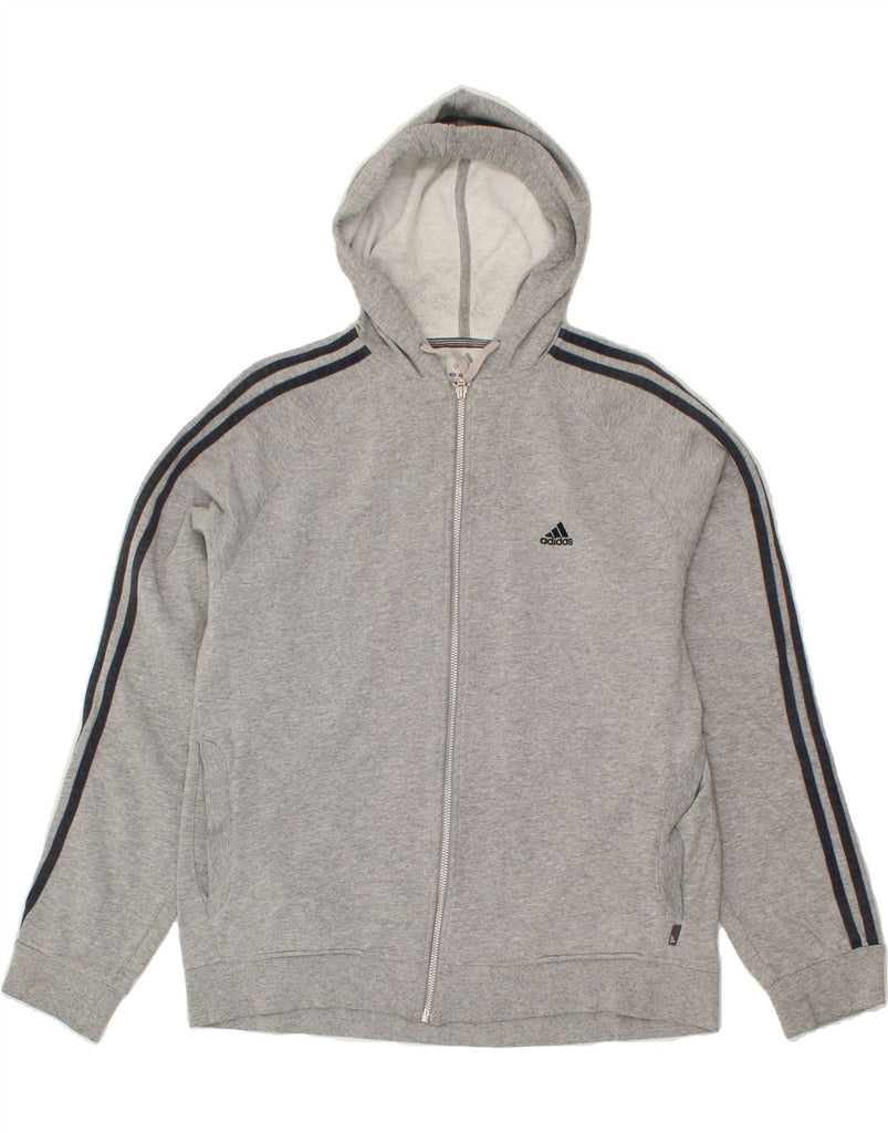 ADIDAS Mens Zip Hoodie Sweater Medium Grey Cotton | Vintage Adidas | Thrift | Second-Hand Adidas | Used Clothing | Messina Hembry 