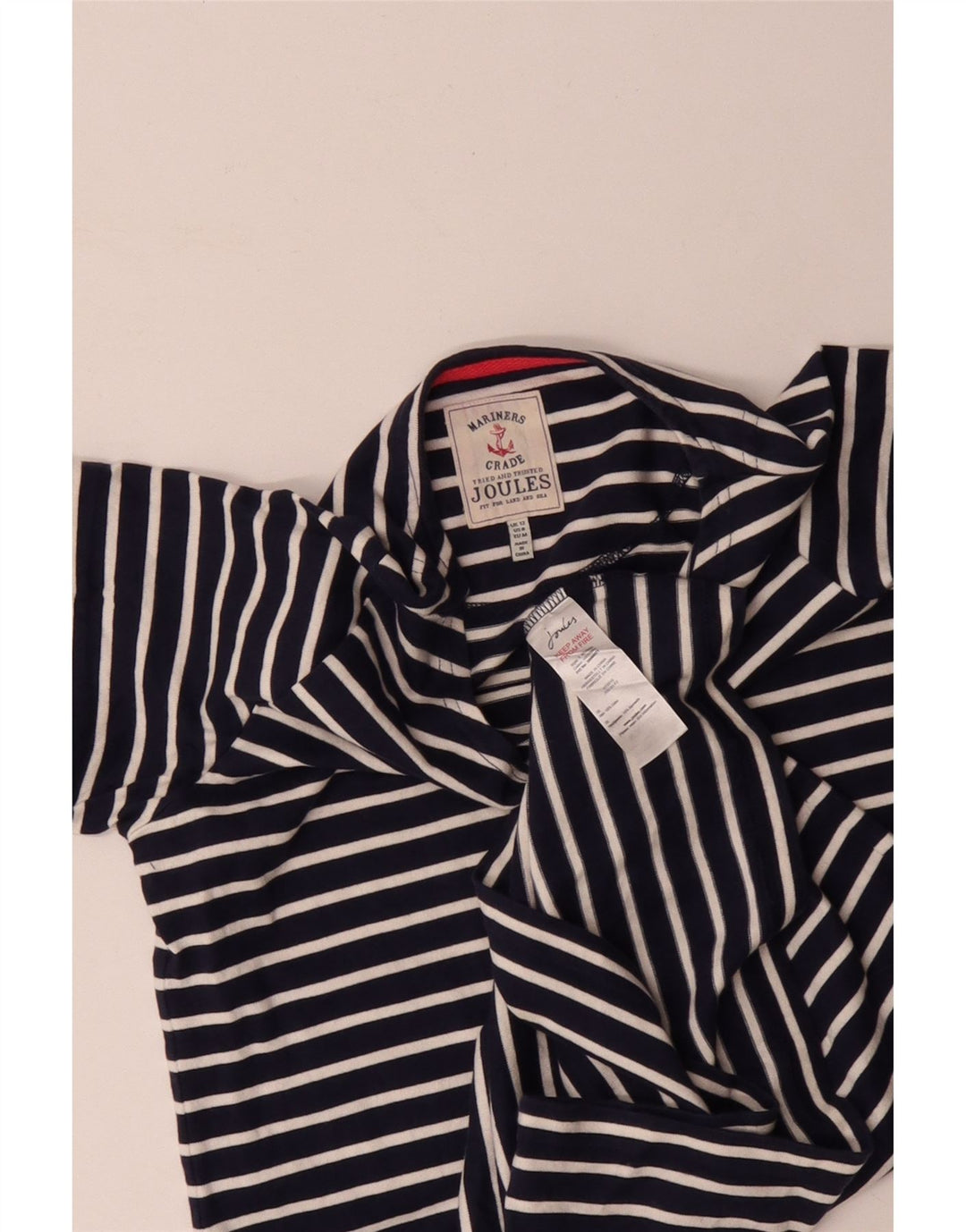 JOULES Womens T-Shirt Dress UK 12 Medium Navy Blue Striped Cotton