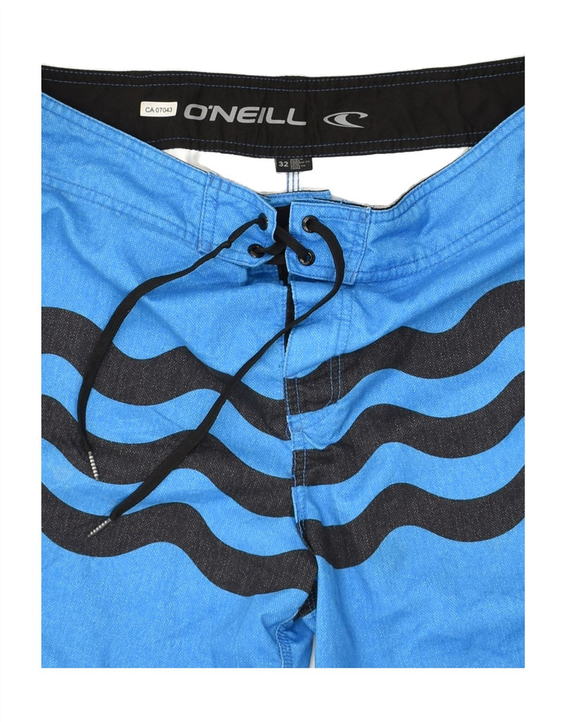 O'NEILL Mens Swimming Shorts Medium Blue Chevron Polyester | Vintage O'Neill | Thrift | Second-Hand O'Neill | Used Clothing | Messina Hembry 