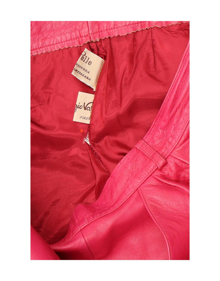 Vintage Womens Leather Skirt W30 Medium Pink Leather