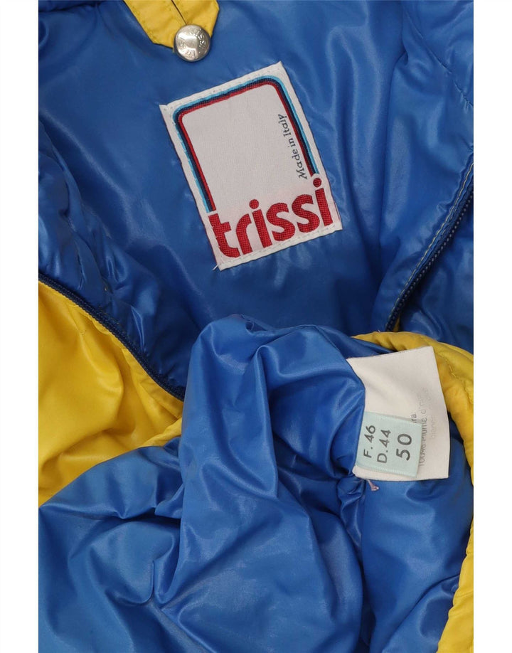 Trissi Mens Padded Jacket IT 50 Large Yellow Colourblock Nylon