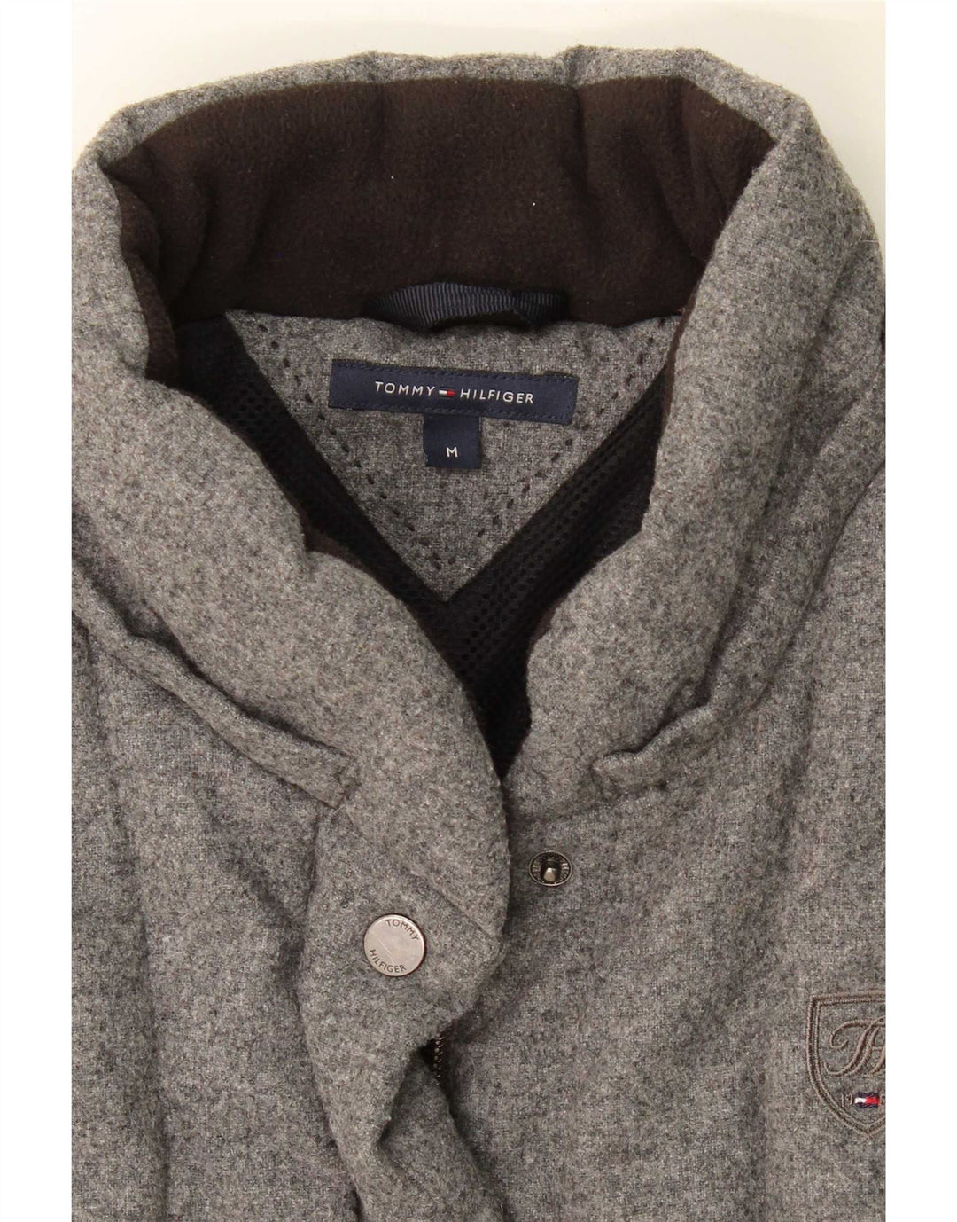 Tommy Hilfiger Womens Padded Gilet UK 14 Medium Grey Wool