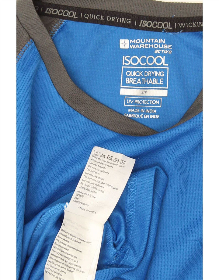 Mountain Warehouse Mens IsoCool Top Long Sleeve Small Blue Colourblock