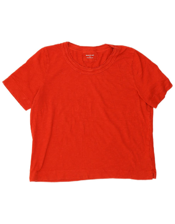 Whistle Womens Crop T-Shirt Top UK 14 Large Red Cotton
