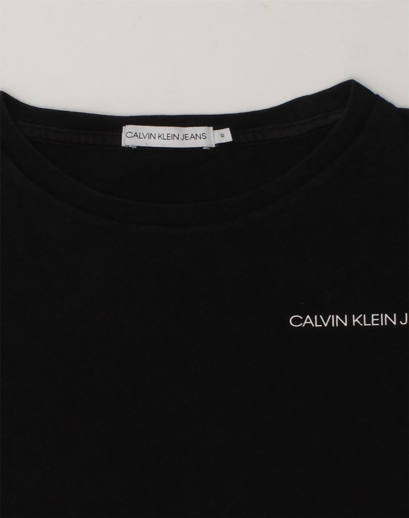 CALVIN KLEIN Boys T-Shirt Top 11-12 Years Black Cotton | Vintage Calvin Klein | Thrift | Second-Hand Calvin Klein | Used Clothing | Messina Hembry 