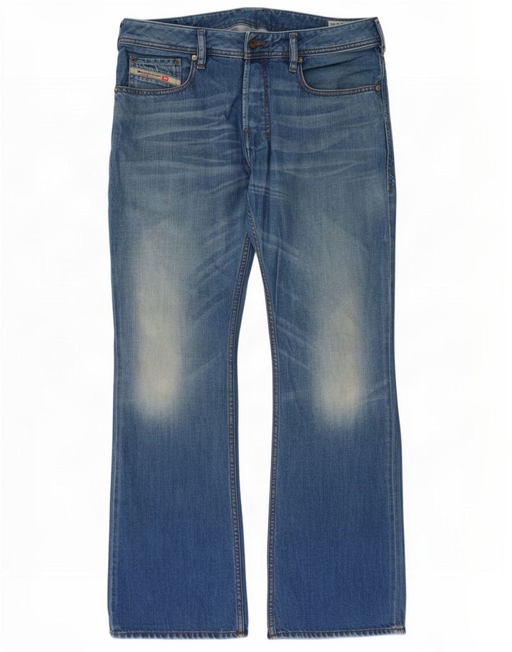 Diesel Mens Zatiny Regular Fit Bootcut Jeans W33 L30 Blue Cotton