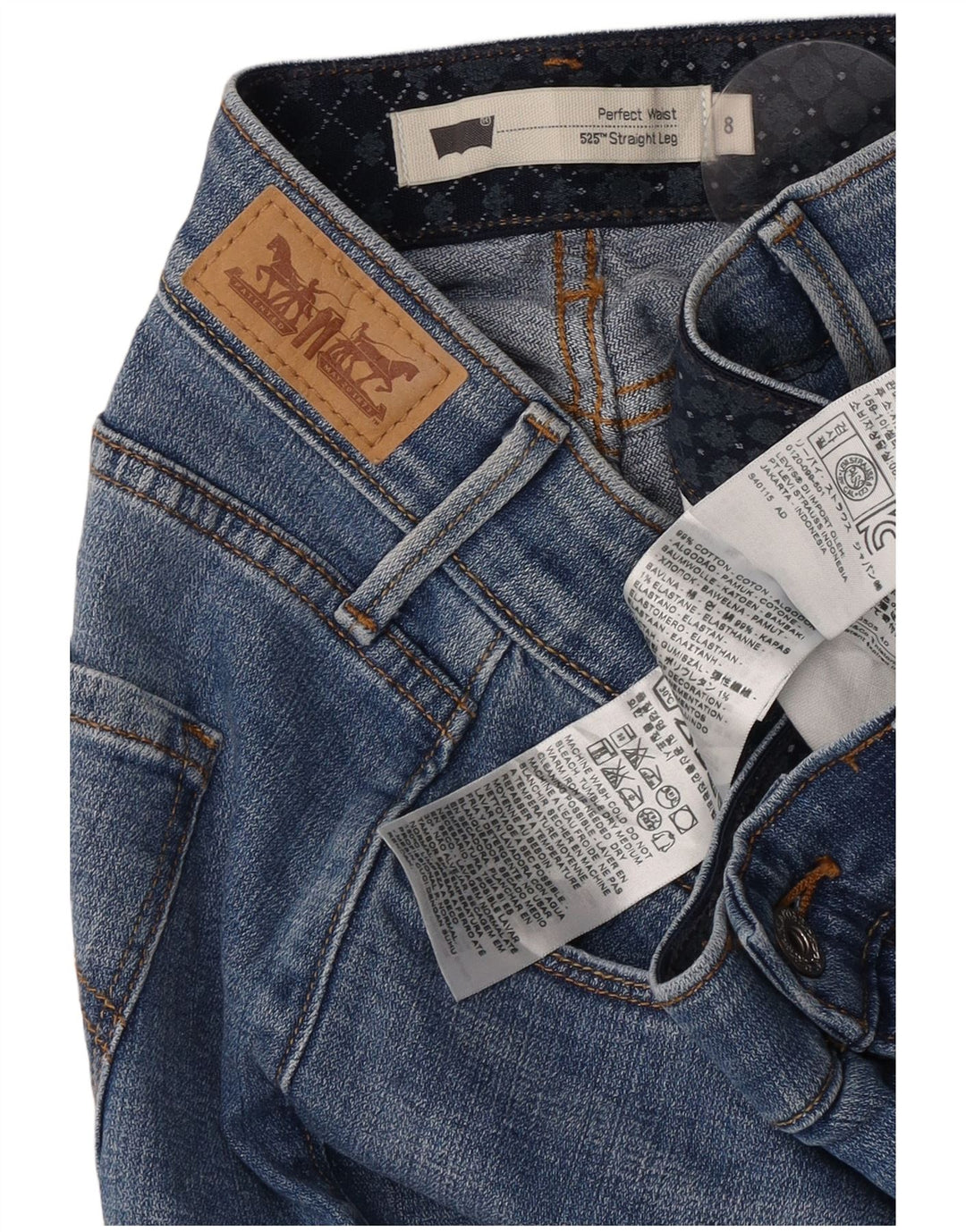 Levi's Womens 525 Straight Jeans US 8 Medium W30 L30 Blue Cotton