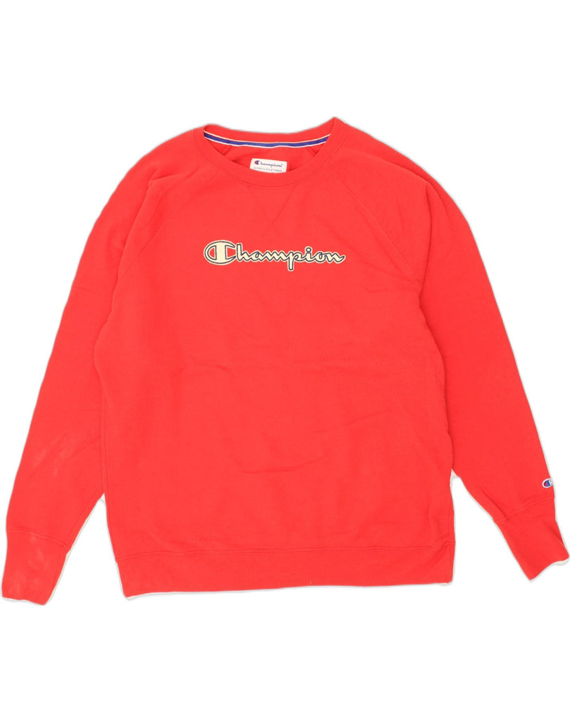 CHAMPION Womens Graphic Sweatshirt Jumper UK 20 2XL Red Polyester | Vintage Champion | Thrift | Second-Hand Champion | Used Clothing | Messina Hembry 