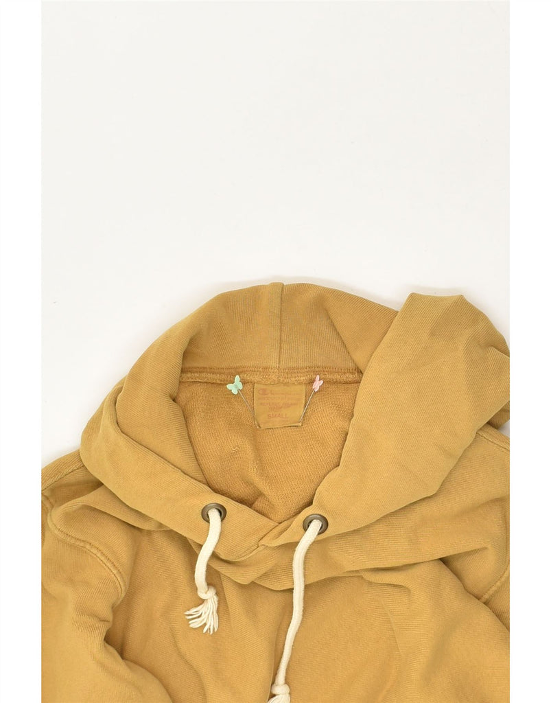 CHAMPION Mens Hoodie Jumper Small Yellow Cotton | Vintage Champion | Thrift | Second-Hand Champion | Used Clothing | Messina Hembry 